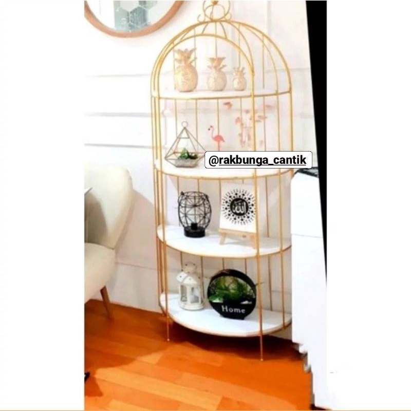 RAK SANGKAR BURUNG RAK SUSUN RAK SHABBY RAK BESI DEKORASI SHOWCASE R01