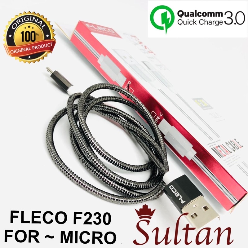 KABEL DATA FLECO F-230 MICRO TYPE C IPH 1M 3.1A FAST CHARGING PROMO SEN