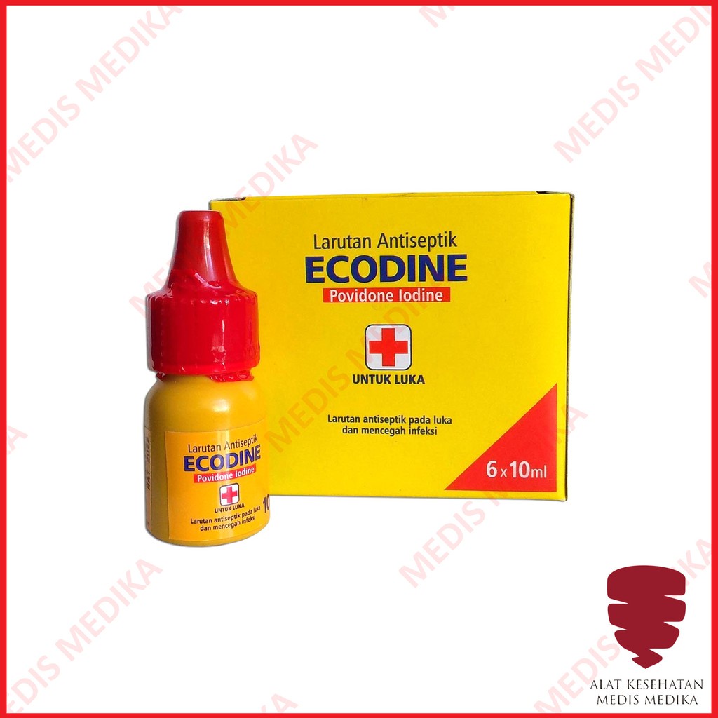 Ecodine Povidone Lodine 10 ml Obat Merah Luka P3K Sejenis Betadine Mini p3k OneMed