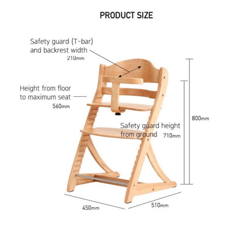 Yamatoya Sukusuku Plus Table Kursi Makan Anak Kayu Baby High Chair kursi anak