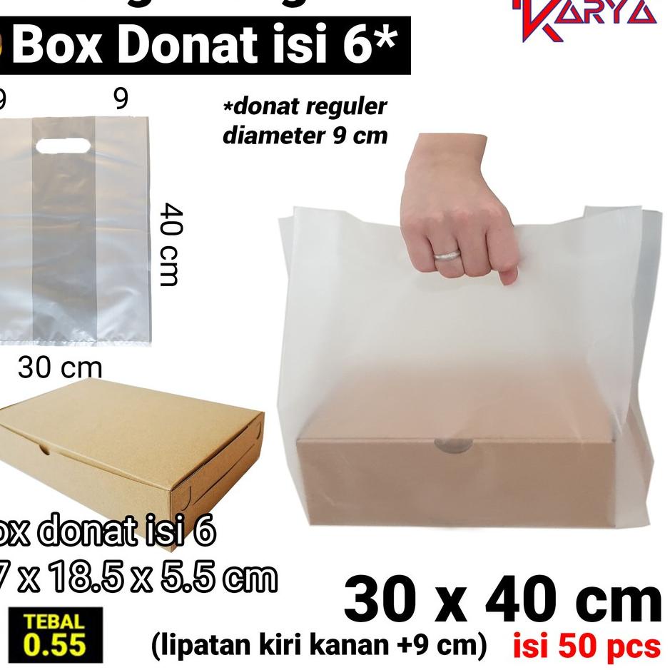 

TQXN 30x40 cm Kantong Plong HD Box (lipatan 9 cm) Plastik Box Donat Isi 6 | Plastik Boks Donat 1/2 Lusin ♥→ 94