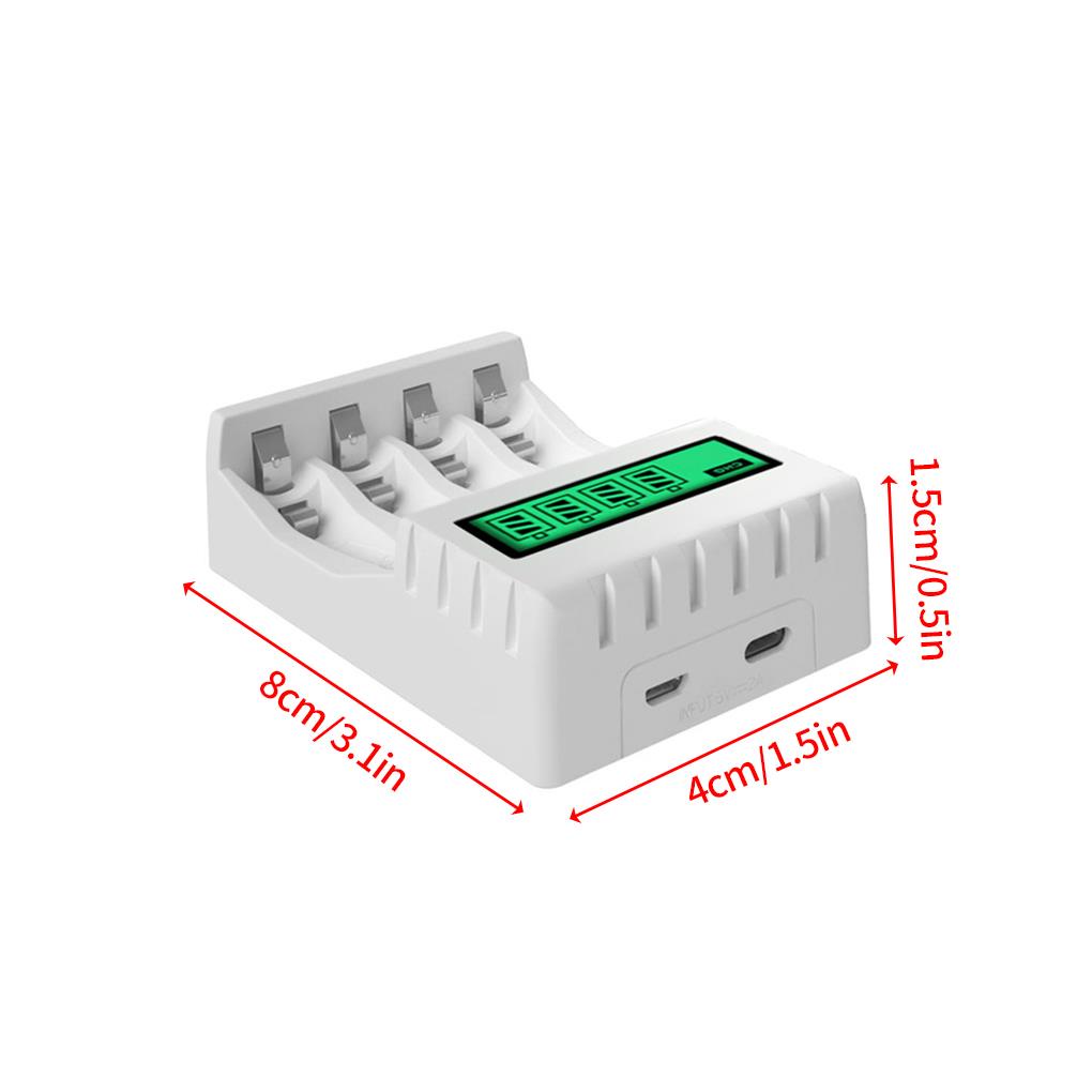 (house2020) Charger Baterai Elektrik 4 Slot Dengan Lampu Indikator LED