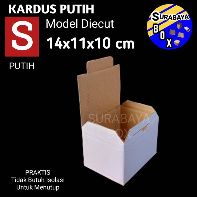 

KARDUS S PUTIH 14x11x10cm DUS KARTON BOX KOTAK HP AKSESORIS PACKING