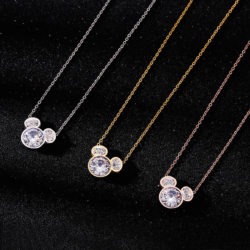 [New] Kalung titanium mini korea motif mickey hadiah wanita cewek 316L anti karat KK171