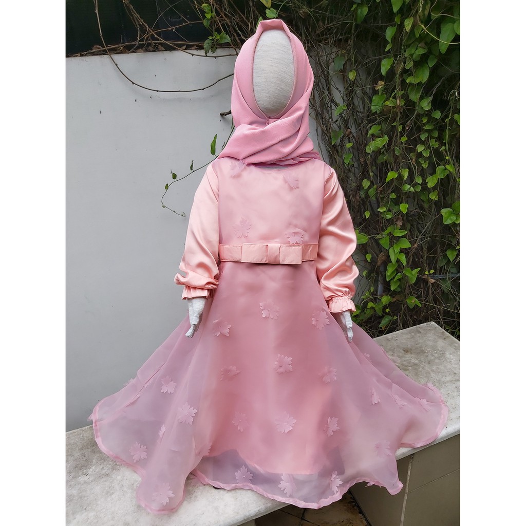 Gaun Muslim - Gamis pesta ORGANZA utk Anak Perempuan 1-7 tahun ABELLE