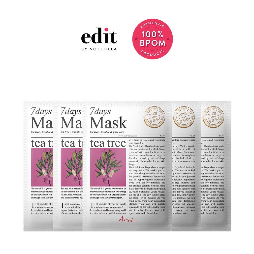 

Ariul Set of 5 - 7Days Mask Tea Tree - Edit by Sociolla