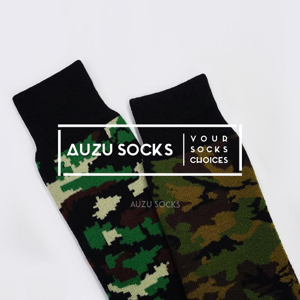 Kaos kaki tebal outdoor PDL tentara polisi militer hiking harpist - Hitam hijau kamuflase / loreng-2