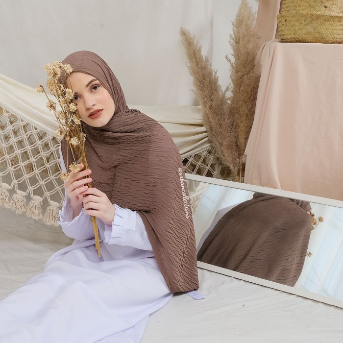 PASHMINA- ZIGZAG PASHMINA PLISKET PASHMINA CHIFFON TEXTURED IMPORT ARABIAN -PASHMINA.