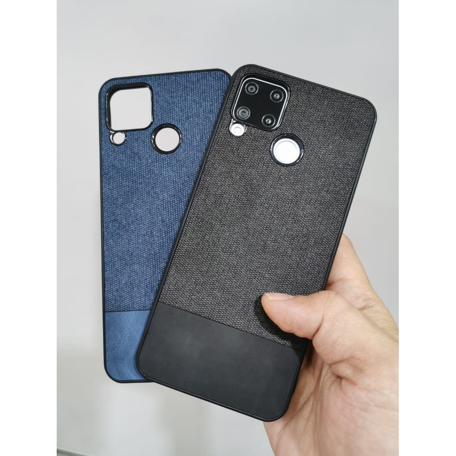 REALME C15 C12 C25 NARZO 30A SOFT CASE FABRIC DENIM COVER