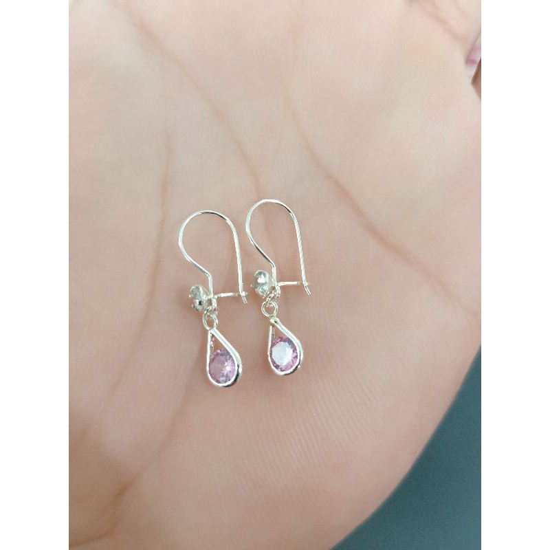 ANTING DEWASA PERAK 925 SILVER MATA PINK