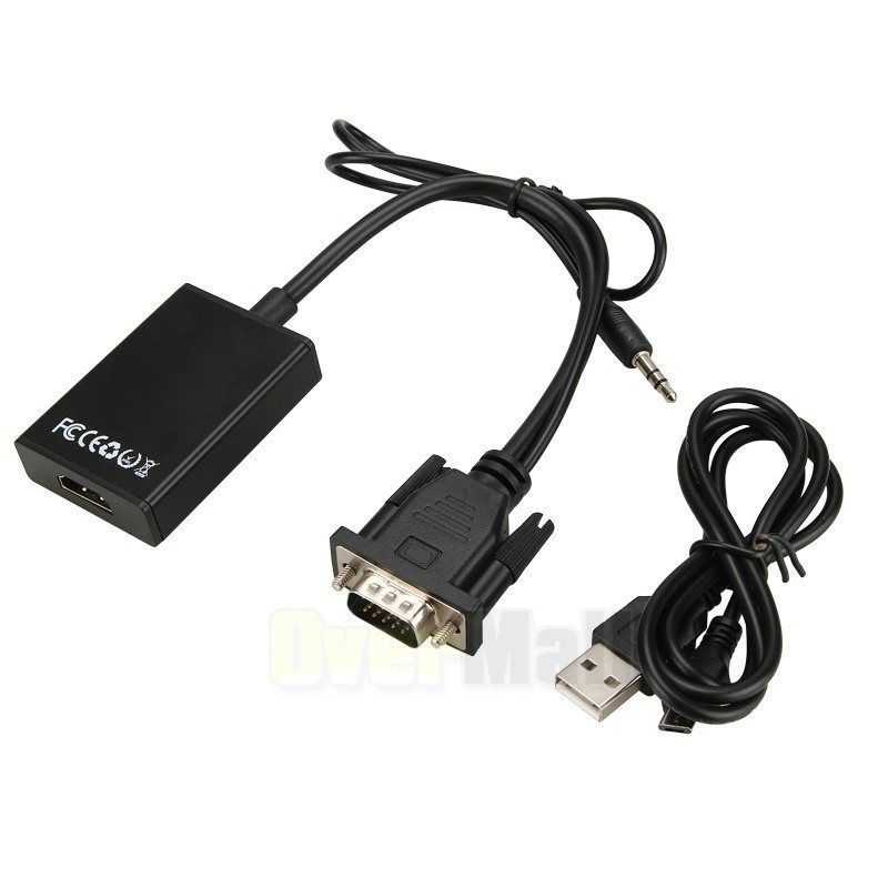 TG-BC Kabel Adapter Converter VGA Male ke HDMI 1080P dengan Audio