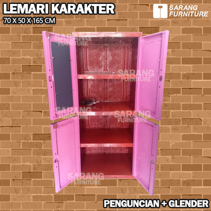 LEMARI PAKAIAN PLASTIK KACA DENGAN KUNCI LEMARI KARAKTER LEMARI MOTIF PRINCESS LEMARI PINTU MY TOP