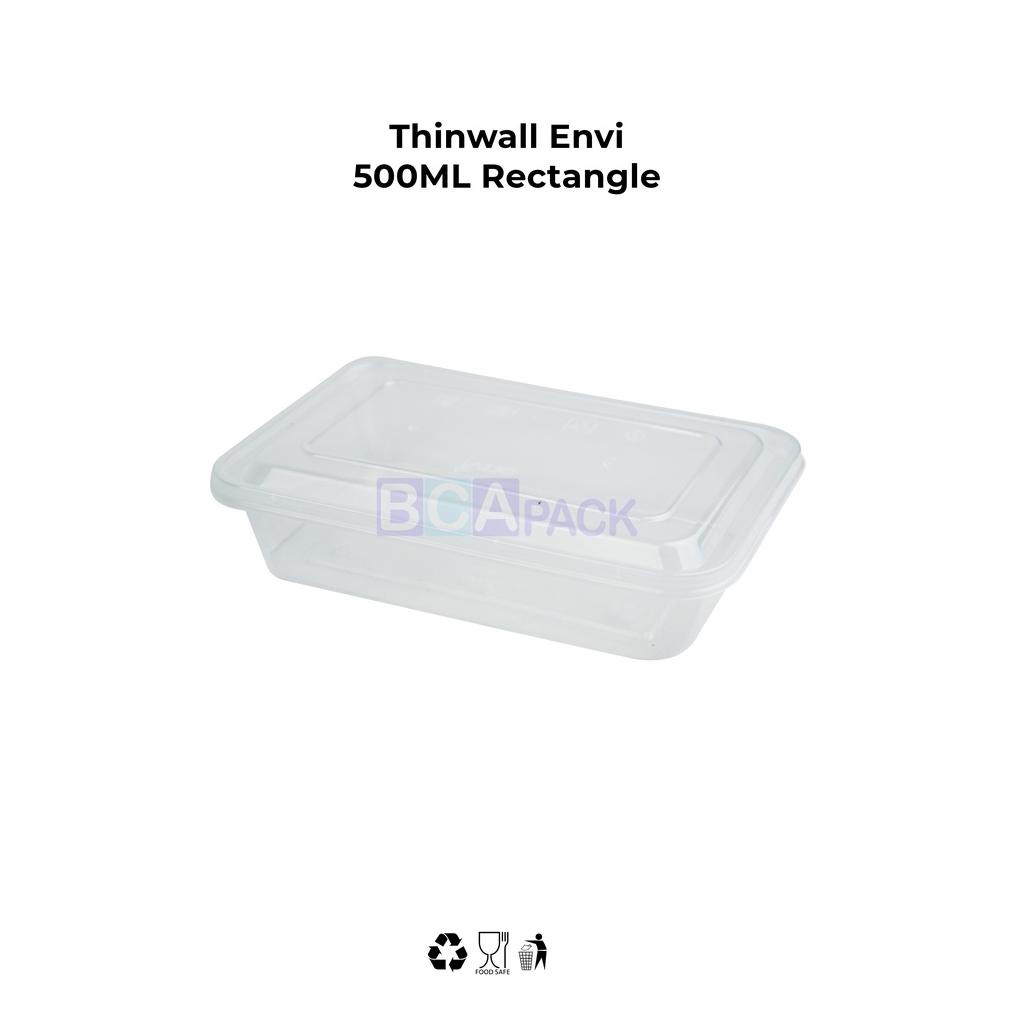 Thinwall Envi 500Ml Rect - 500 Ml - Isi 25 Set - Bening
