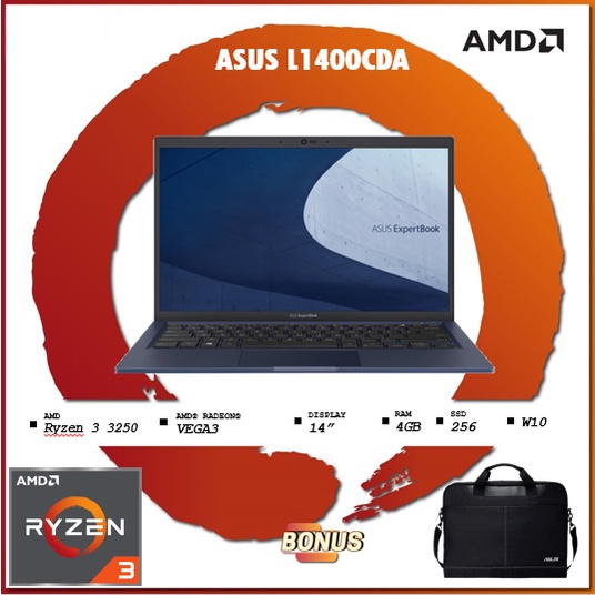 ASUS L1400CDA - AMD RYZEN 3 3250 4GB 256SSD VEGA3 W10+OHS 14.0FHD