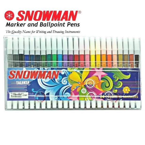 

[(BAYAR DITEMPAT) Spidol SNOWMAN 24 Warna Coloring Marker
