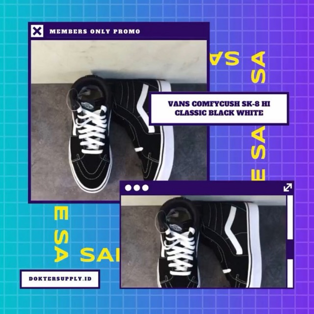 Vans comfycush sk-8 hi classic black white