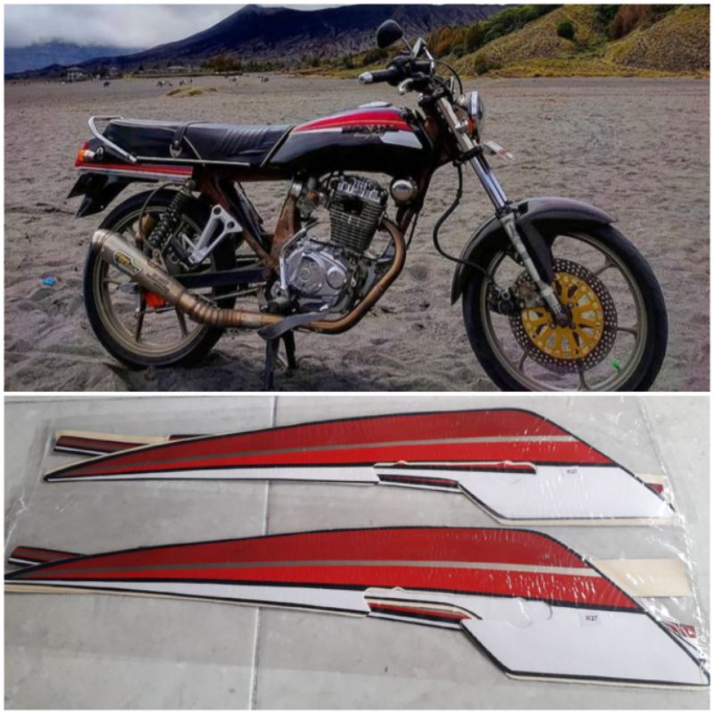 STIKER STRIPING LIS BODY HONDA GL PRO SERIES THN 92 MERAH PUTIH