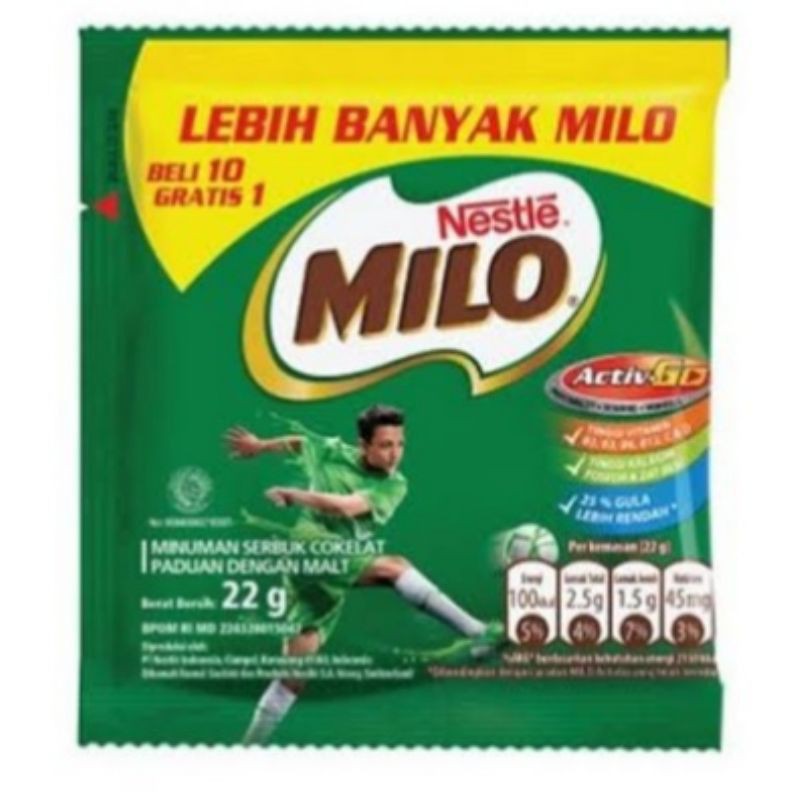

Milo Berenergi Murah (22 gr x 10+1 sachet)