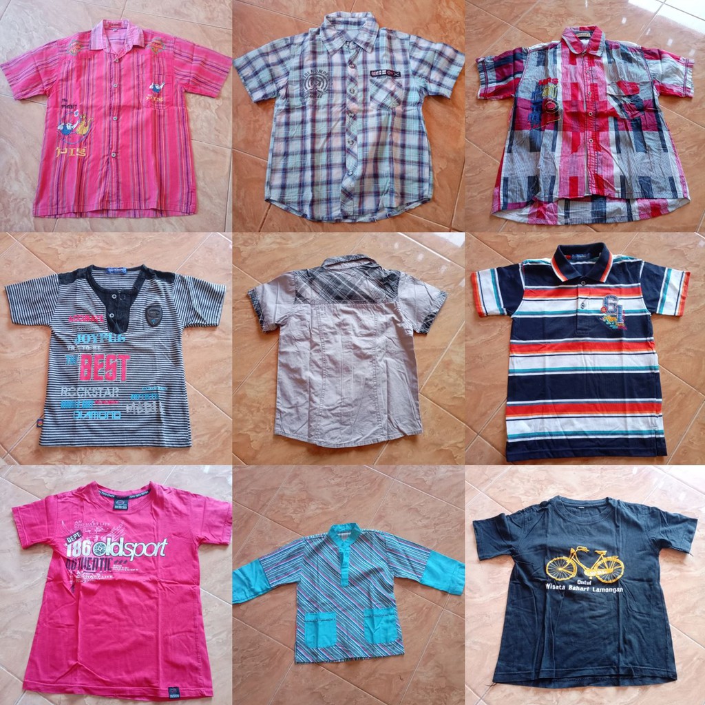 Preloved second PL Kaos Baju Kemeja Branded Anak Laki-laki/ Kaos Anak Bekas/ Preloved Kaos Baju Anak