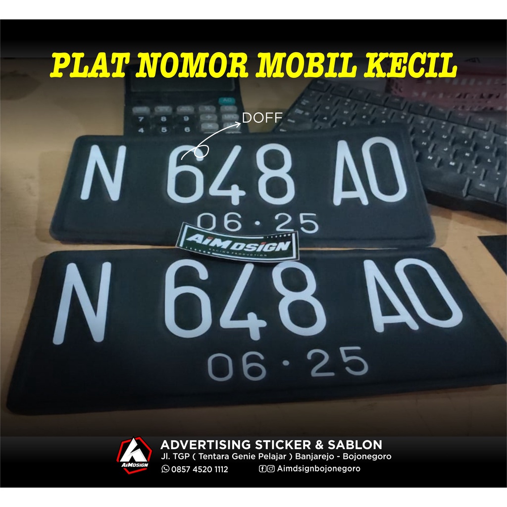 Plat Nomor Mobil Standar, Custom, VariasI KECIL