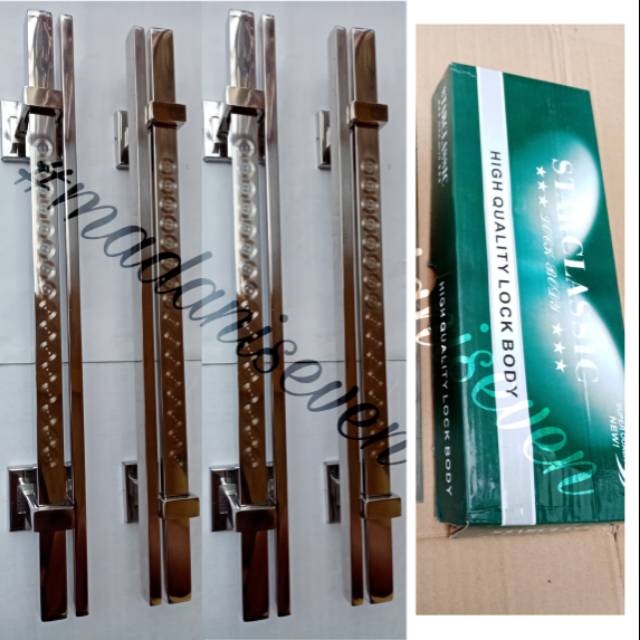 Handle Pintu Minimalis Set / Handle Pintu Rumah / Tarikan Pintu Rumah / Gagang Pintu Minimalis