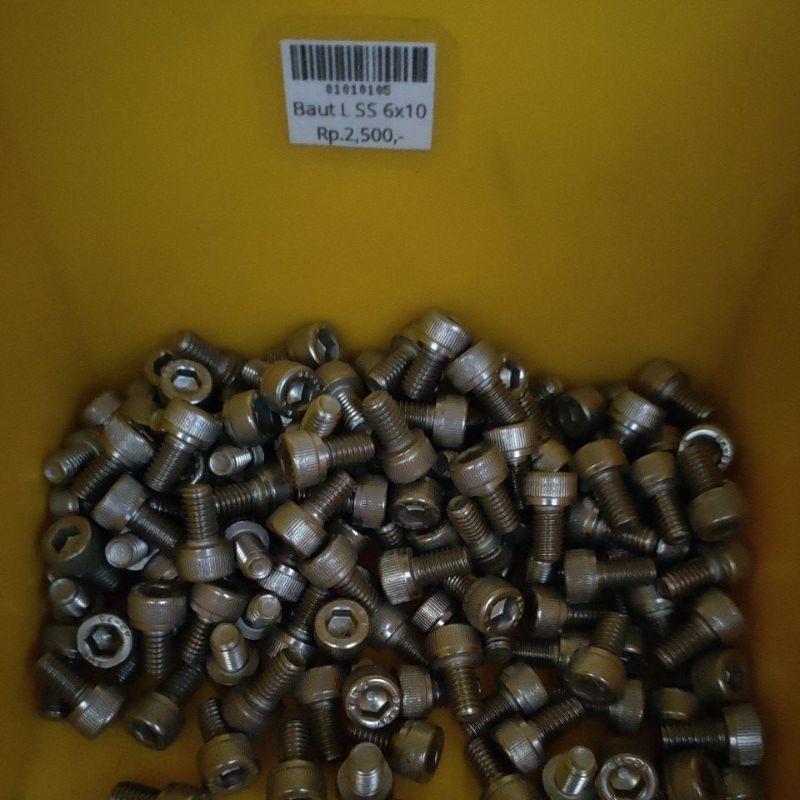 baut L stainless m6x10 mm THE A2-70 / baut L m6x10 stainless / baut L stainless full m6 x 10 / baut 