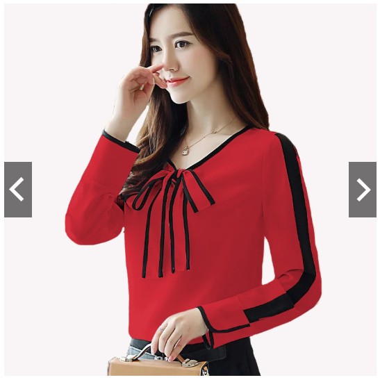 Fifi Fashion Blouse Tangan Panjang Wanita Gaya Korea Model Terbaru  Gisel