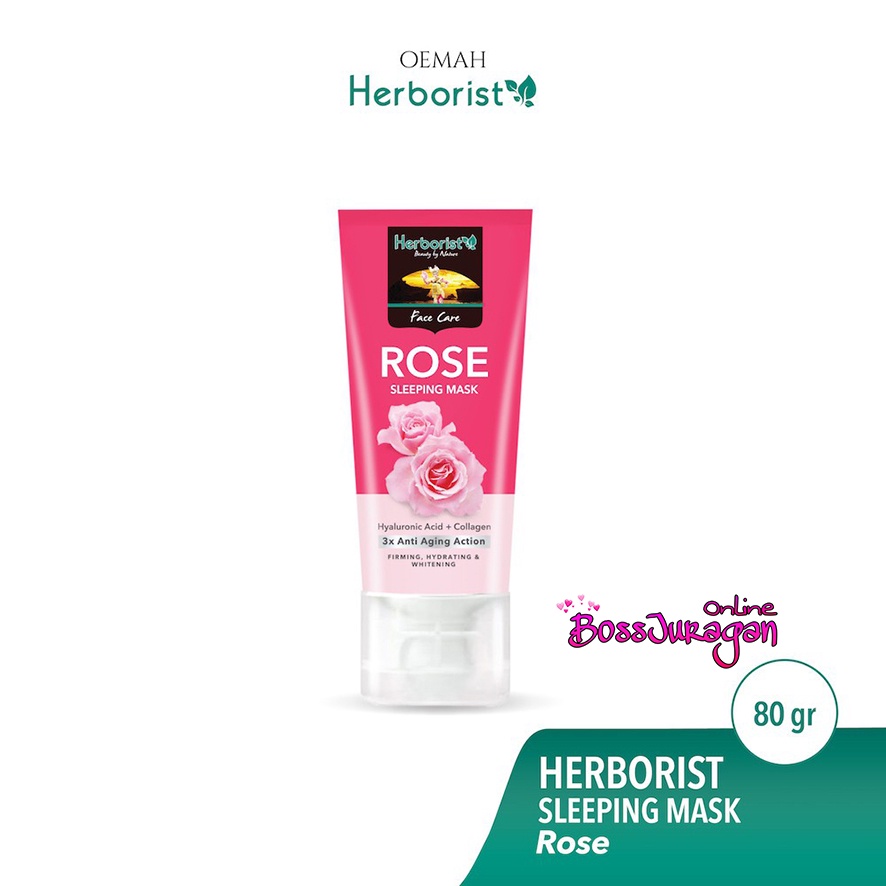 (BOSS) Herborist Rose Sleeping Mask 80gr | (Masker Wajah) Rose