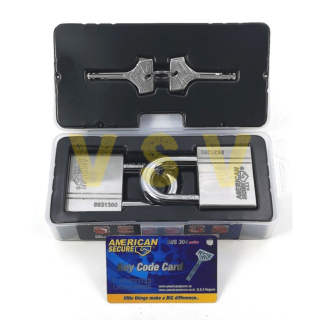 American Secure Gembok master key 60mm isi 2 / gembok rumah / gembok gudang