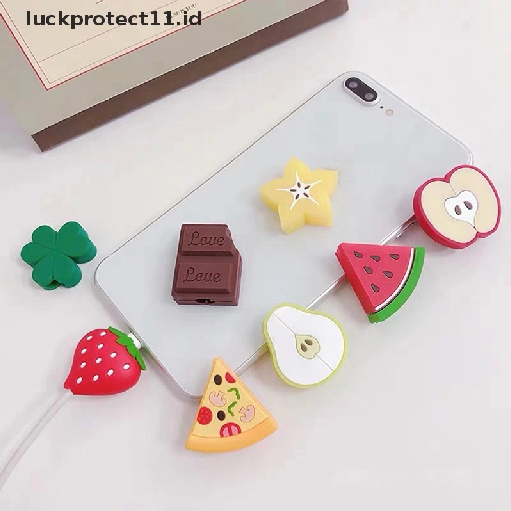 &lt; Luckprotect11. &lt; LuckproteksiId &gt; Cover Pelindung Kabel Charger Usb Bentuk Buah Lucu