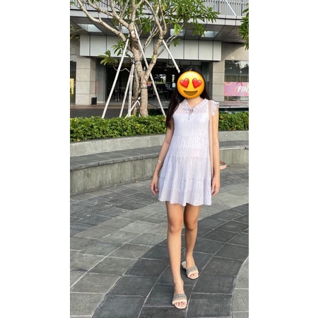 PRELOVED LILAC MINI DRESS / DRESS PENDEK UNGU WANITA / DRESS PLISKET