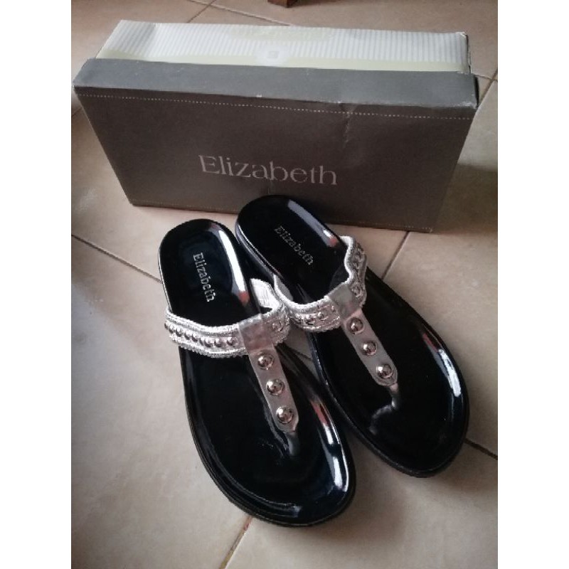Sandal wedges wanita original elizabeth