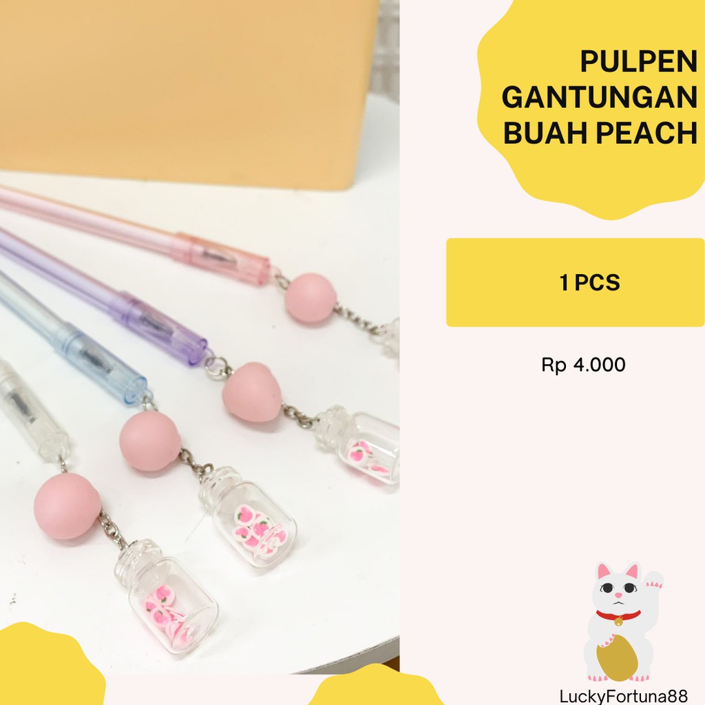 

[LuckyFortuna88] Pulpen Bentuk Peach Pen Bentuk Peach Alas Tulis Kantor Alat Tulis Sekolah Pen sekolah Pulpen Tinta Hitam Pen Tinta Hitam Murah Lucu Kualitas Premium
