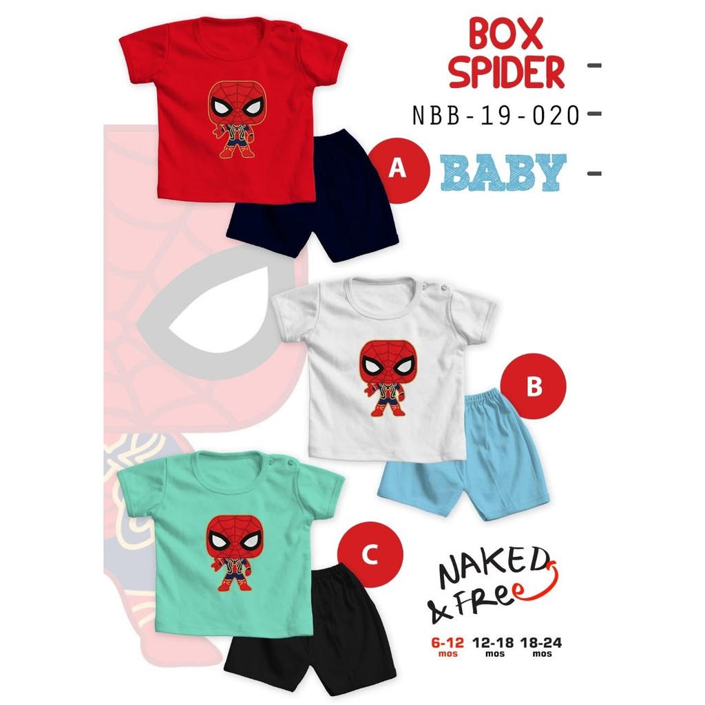 Naked & Free Setelan Anak Bayi Spiderman