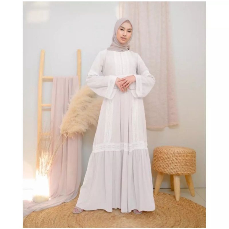 Raudah Dress in Broken White by Gamaleea.id