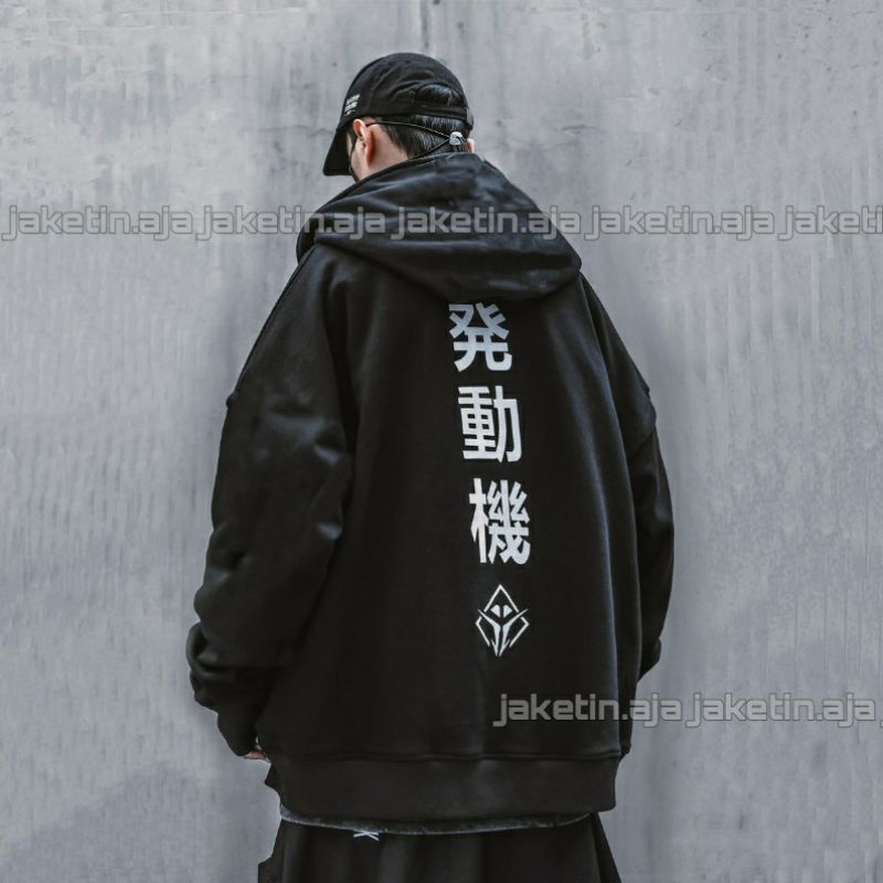 Zip Hoodie Japanese Style (S - 6XL) Jaket ReSleting Zipper Kanji Harajuku BIGSIZE OVERSIZE StreetWear Unisex Fashion Jumper Jumbo sweater Japan Sweatshirts Jepang Urban