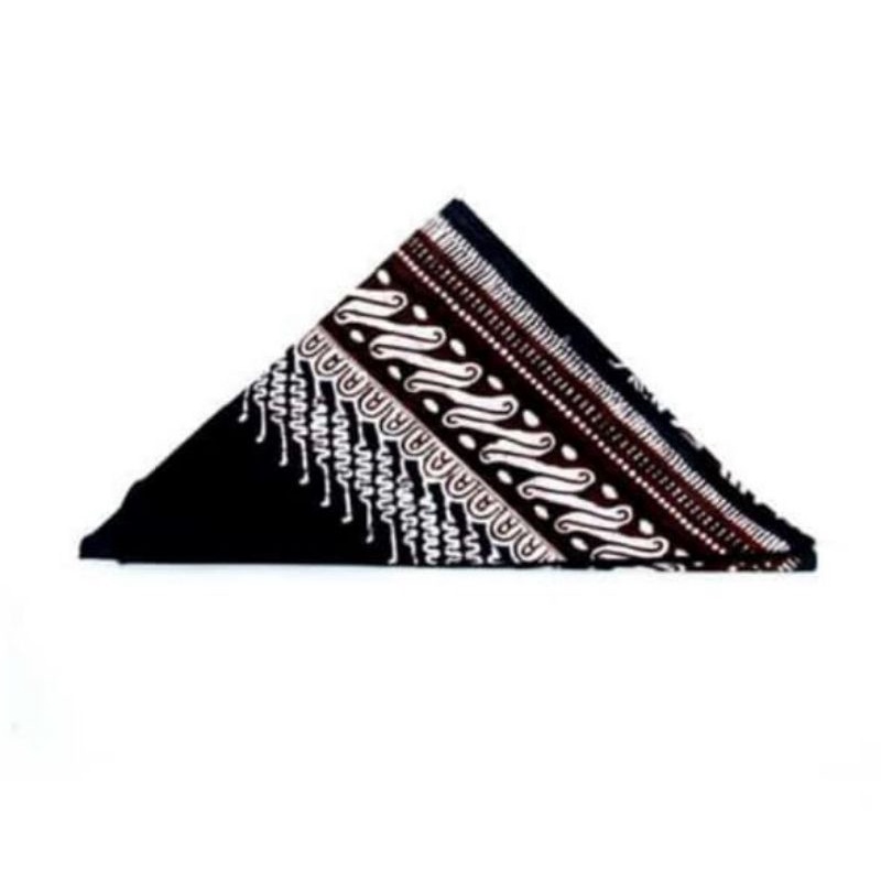 Iket Kepala Kain Udeng Jawa Tengah Hitam List Batik Putih