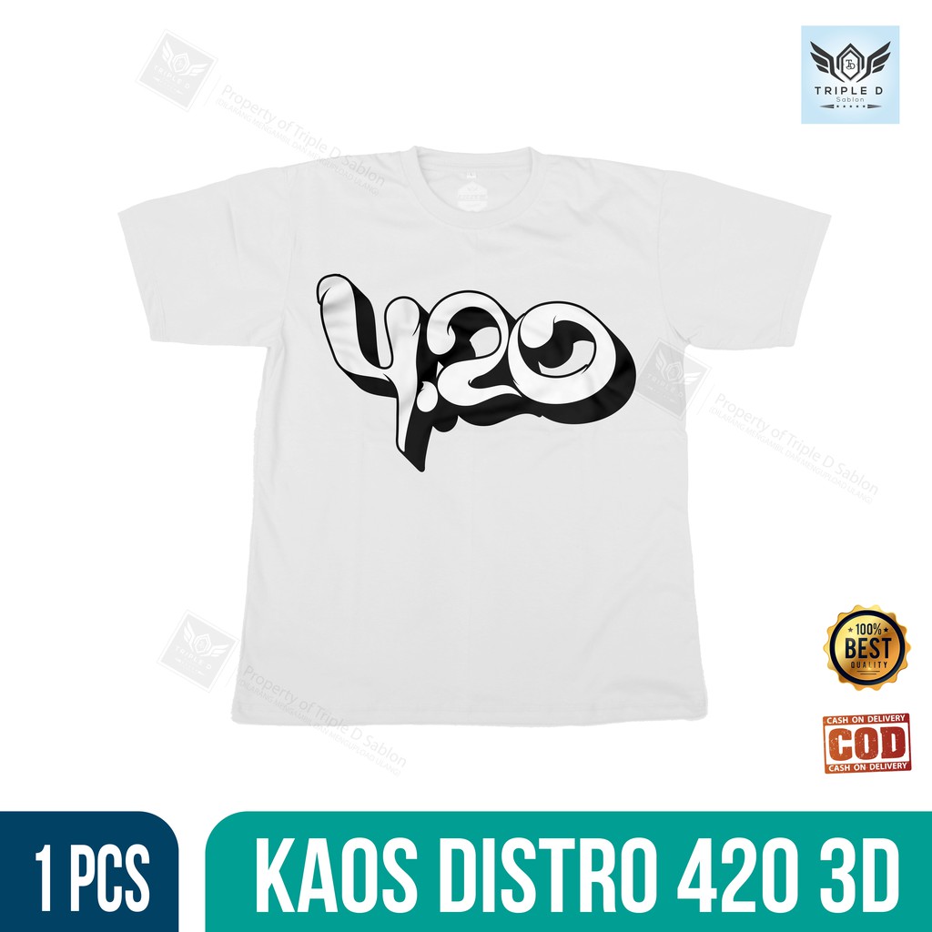 Kaos Distro pria wanita 420 3D Distro Keren | Kaos Harian | Kaos Ngumpul | Kaos Mabar Original