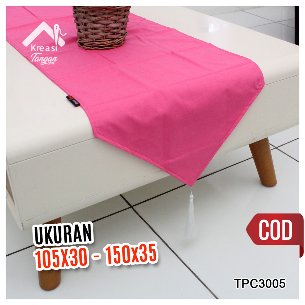 Taplak Meja Polos Table Runner POLOS PINK SEDANG Ukuran 105x30 &amp; 150x35 (TPC3005)