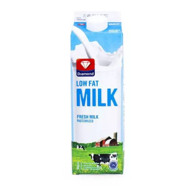 Susu Diamond Fresh Milk Low Fat 1 liter Susu Segar rendah lemak