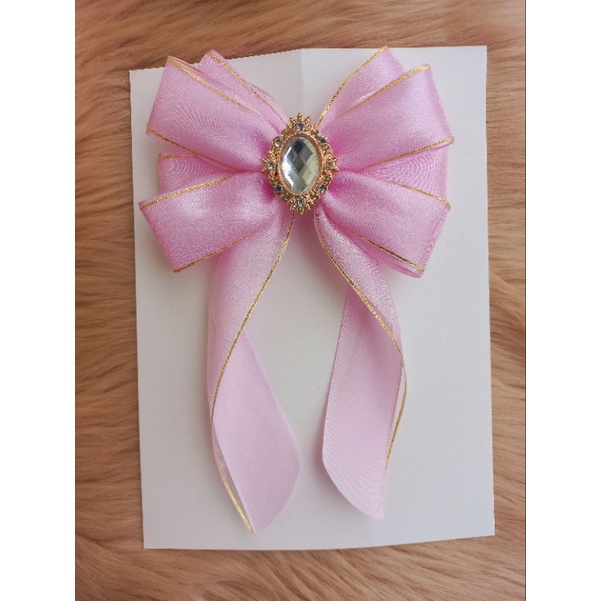pita aplikasi dekorasi korean ribbon brooch // pita lightstick
