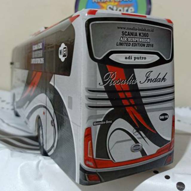 Miniatur Bus bis / mainan bus bis rosalia indah silver shd