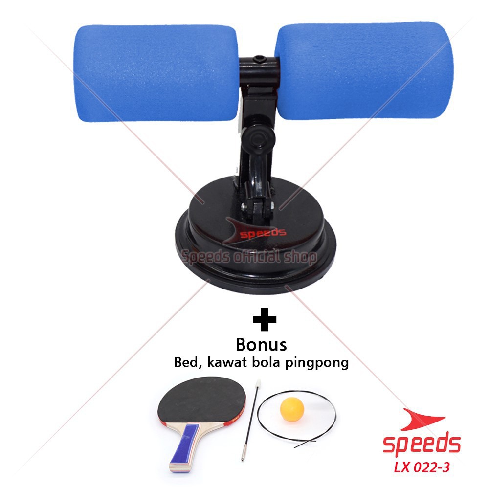 SPEEDS Alat Bantu Sit Up Bar Portable Penahan Kaki Double Holder Sit Up Stand Holder 022-4-BIRU+PINGPONG