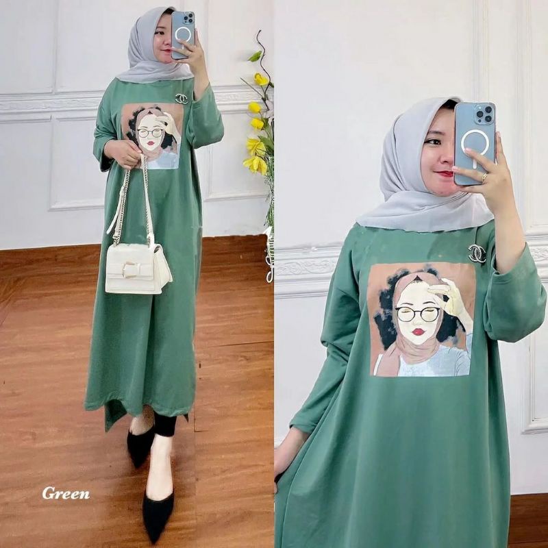 Eliza midi dress terbaru / dress wanita / midi tunik terbaru /pakaian tunik wanita