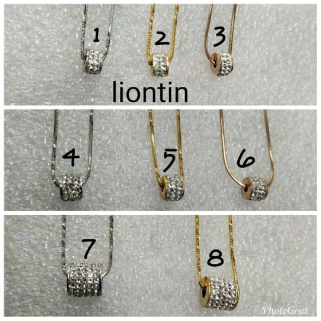 Liontin Bulat + Kalung Besi Putih Asli Ternate