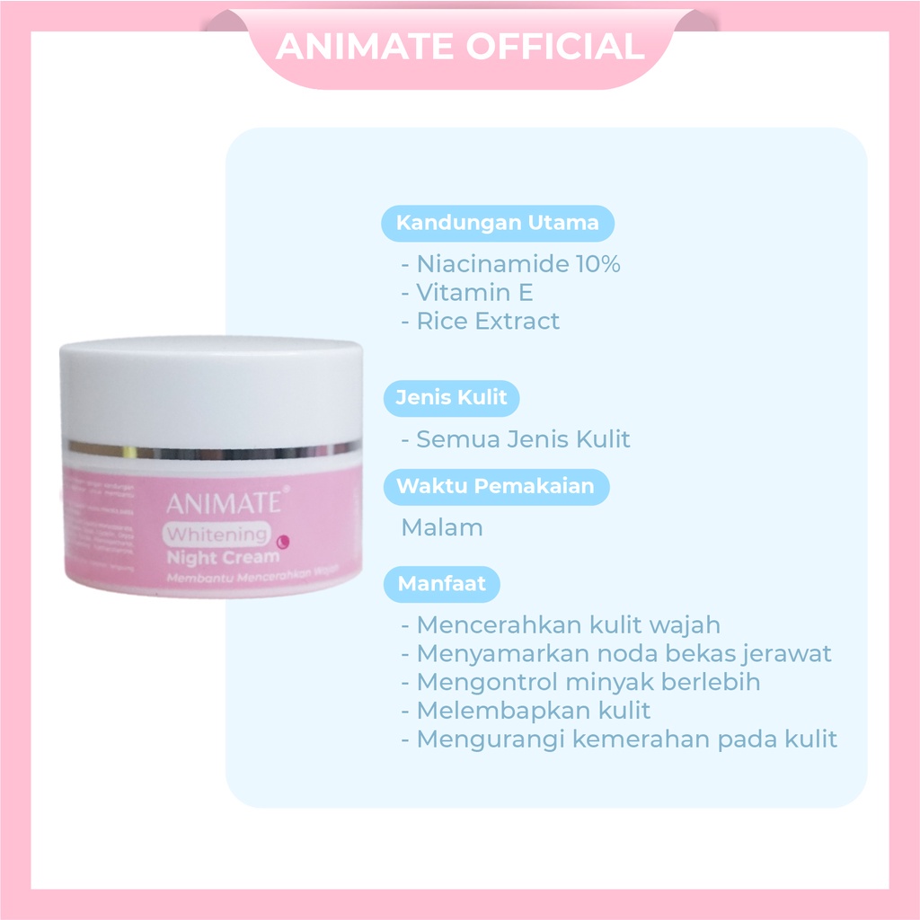 ❤ MEMEY ❤ ANIMATE Instant Whitening Series 5 In 1 | Paket Pemutih Wajah