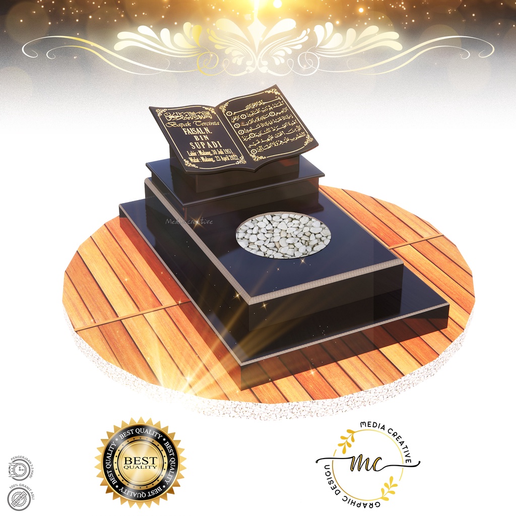 BATU NISAN MAKAM GRANIT MODEL BUKU PANJANG