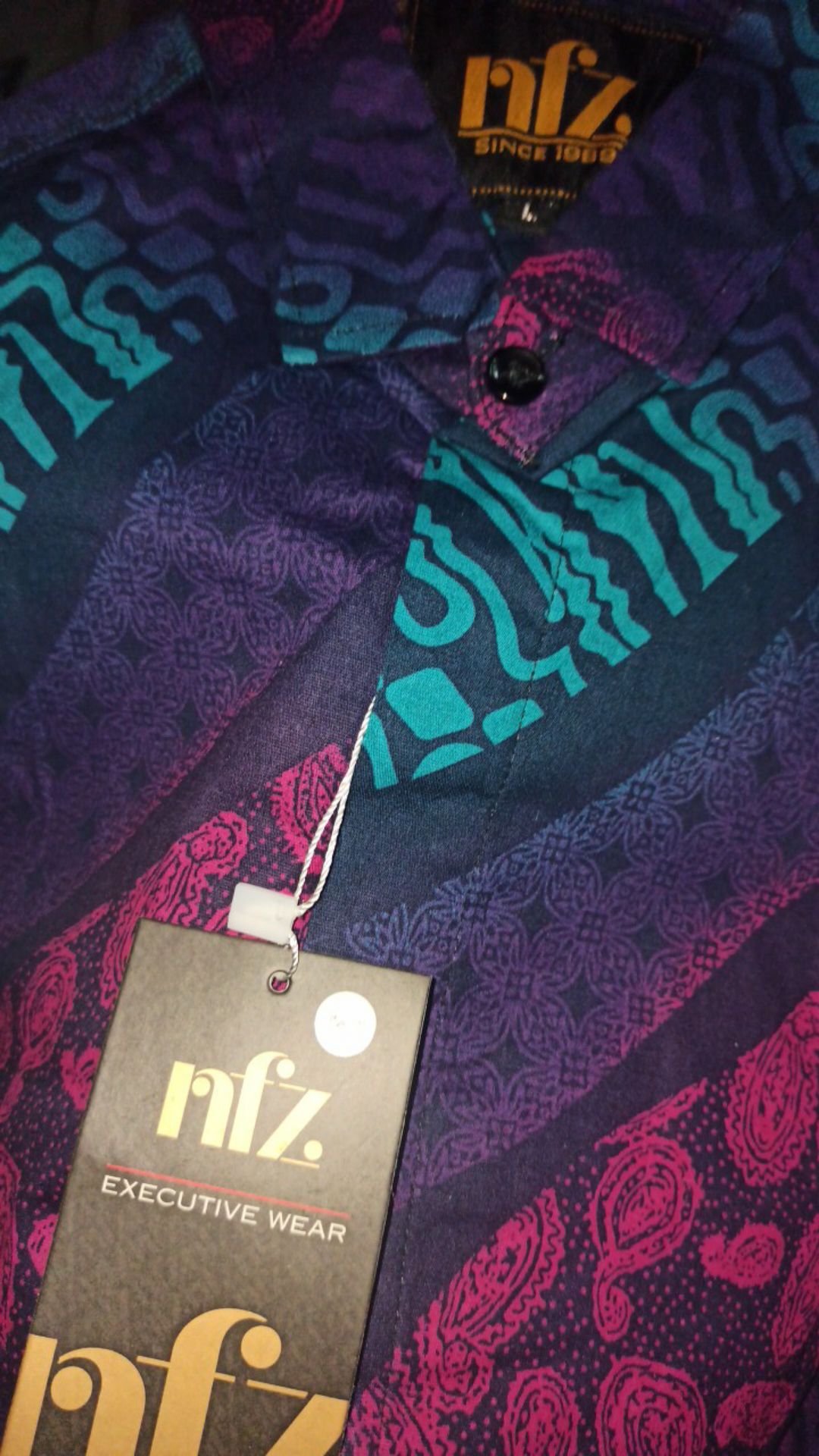 4161 Kemeja Batik Pria Lengan Panjang Long Navy Batik Gradation Slimfit