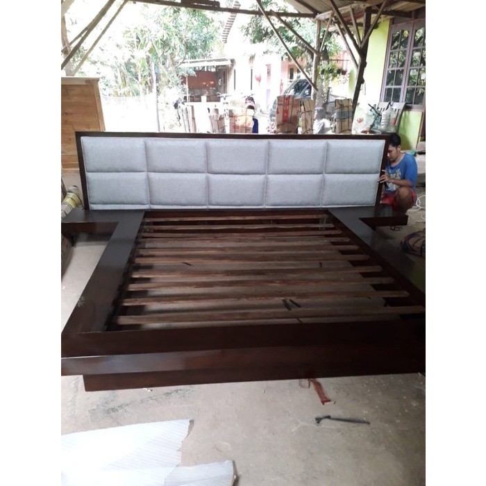 Dipan Jepang Jati Salak Brown Glossy / Tempat Tidur Minimalis Jepang