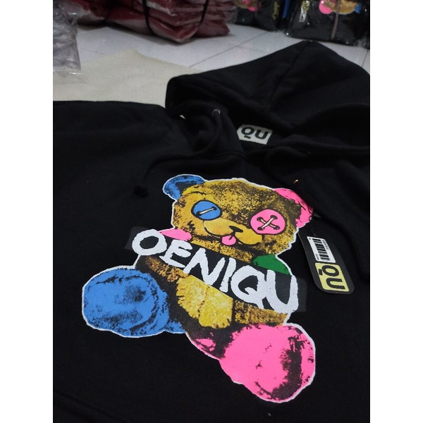 Hoodie pria dan wanita original OENIQU bonus stiker motif BLUE PANDA